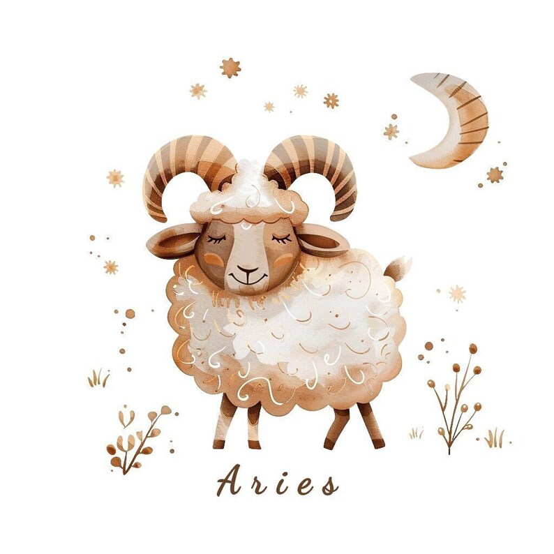 Aries Zodiac Sign Clipart, March April Birthday Astrology PNG ...
