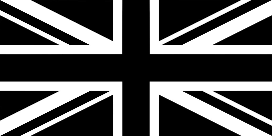 Union Flag Monochrome Silhouette Various Colours and Sizes Etsy