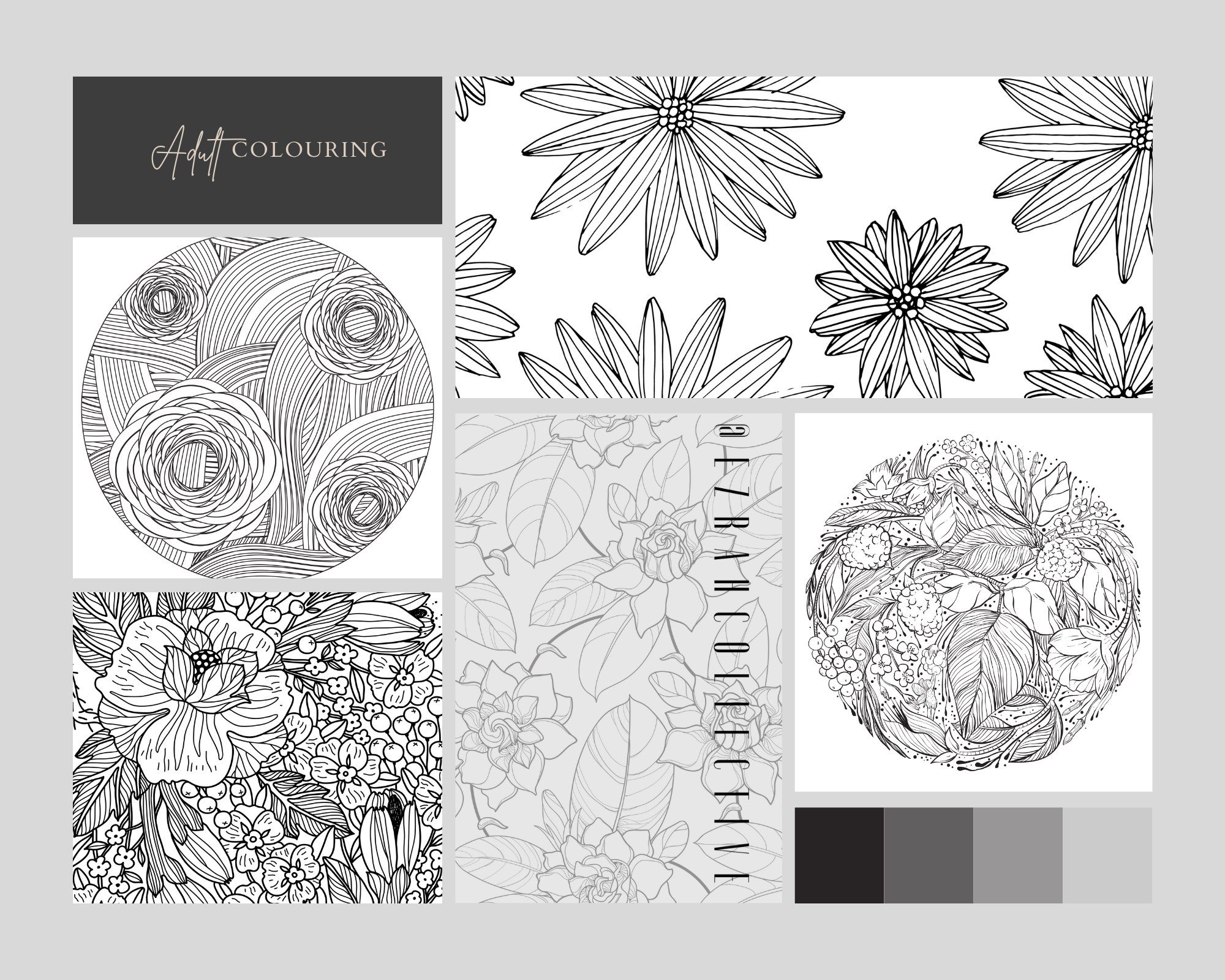 35 Floral Colouring Pages digital Download - Etsy