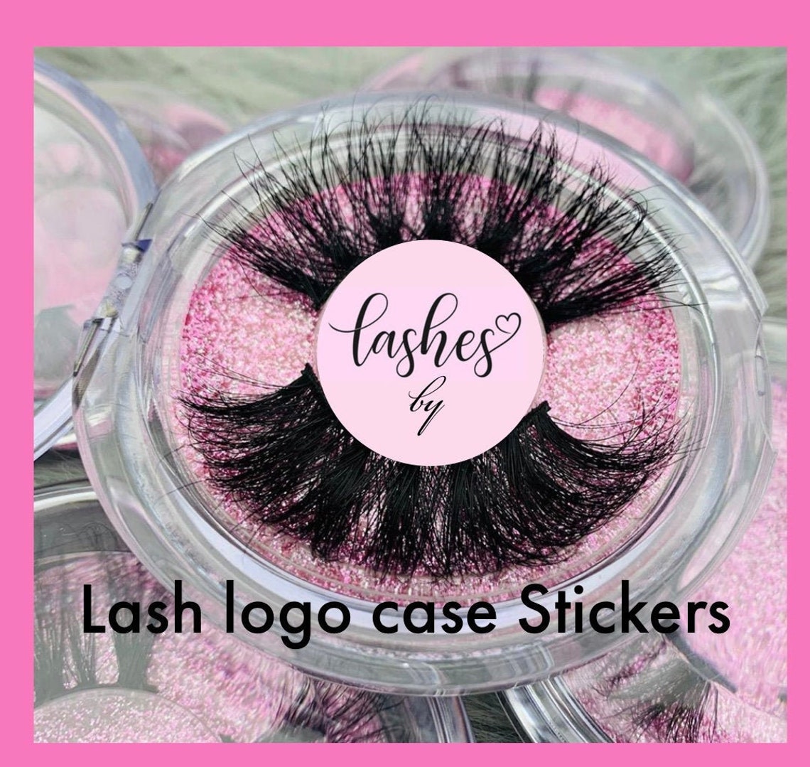 Eyelash Custom Name Case Stickers Labels Round Lash Stickers Etsy