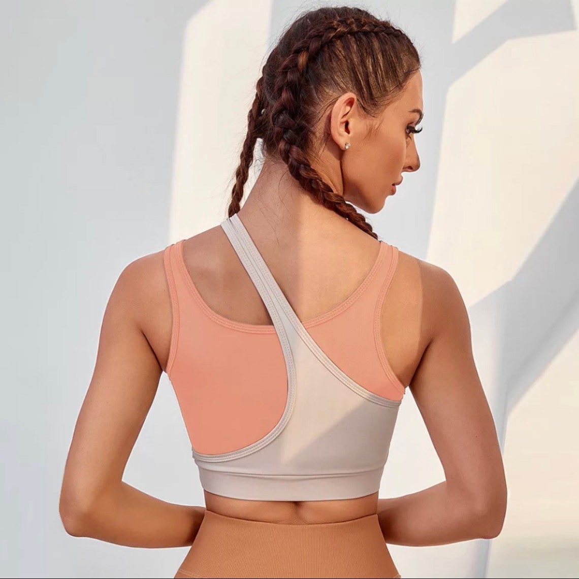 STRONG Asymmetrical Neckline Fitness Sports Bra Top Women Mid Etsy
