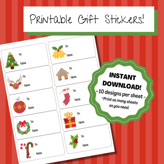 2x4 Christmas Printable Labels Printable | Etsy