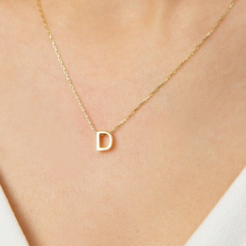 925 Silver 14k Gold Small Initial D 
