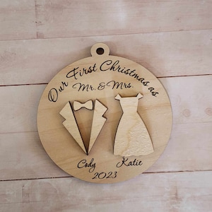 Our First Christmas as Mr. & Mrs. Ornament personalized Digital File SVG