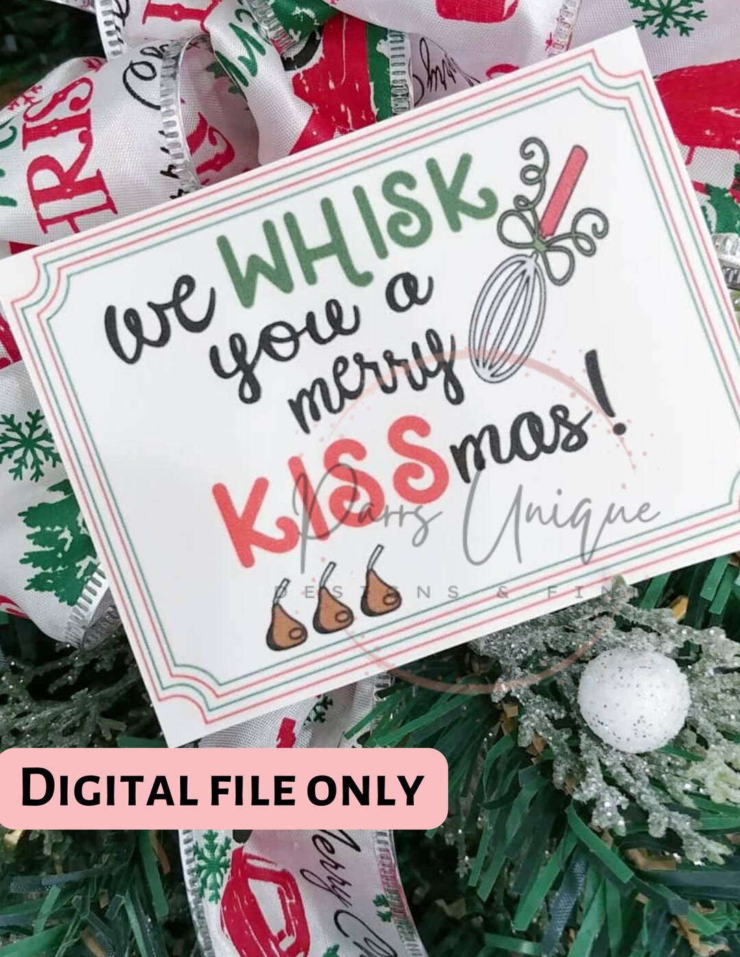 Digital File Merry Kissmas Printable Tags - Etsy