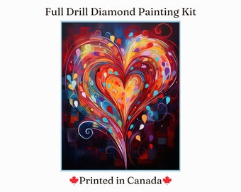 Spirited Heart Full Drill Diamond Painting Kit, Abstract Art, Square Diamond Art, Round Diamond Painting, DIY Art Kit, Rhinestone Painting