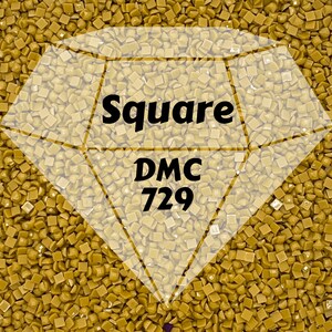 DMC 729 SQUARE 5D Diamond Painting Drills DMC 729 Medium Old Gold Yellow  Loose Bulk