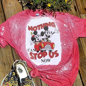 Mickey Married Tshirt, Retro Bleach Disney Anniversary Shirt, Nothing Can Stop Us, Vintage Car Mickey Minnie
