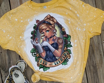 Camiseta de princesa punk, camiseta de princesa blanqueada, para niños, negra, Ariel, La Sirenita, Ariel lavada con blanqueador, camiseta de princesa blanqueada, para bebés pequeños