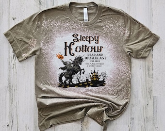 Sleepy Hollow Shirt, Headless Horsemen  Halloween, Pumpkin bed breakfast Tee, Ichabod Crane, Haunted Bleached, Tim Burton Shirt, Horror
