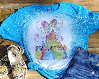 Prinzessinntshirt, gebleichtes niedliches Prinzessinenkinderhemd, Kinderschneewittchen, Tiana Moana, gebleichtes Prinzessintshirt, Kleinkindprinzessin
