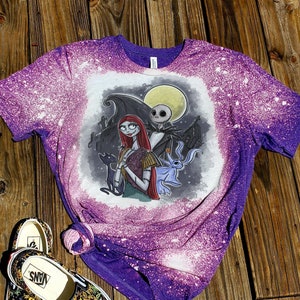 Sally Zero, Halloween-shirt, Jack Skellington-shirt, Jack and Sally-shirt, grafisch T-shirt, gebleekt T-shirt, sublimatie-T-shirt