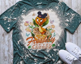 Orange Bird Shirt, Orange bird bleached tee, Epcot bleached Festival Shirt, Graphic Tee, Bleached Shirt, Sublimation, Disney Park Shirt