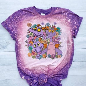 T-shirt fantaisie, chemise dragon violet Disney, chemise disney imagination One Little Spark, création une petite étincelle, t-shirt blanchi