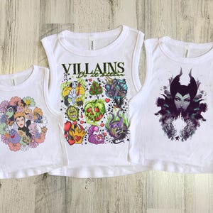 Villains Crop Tank, Cruella Maleficent Ursula, Dark Horror Disney, Womens Maleficent Crop Top, Poison Apple Snow White, Baddest Crop