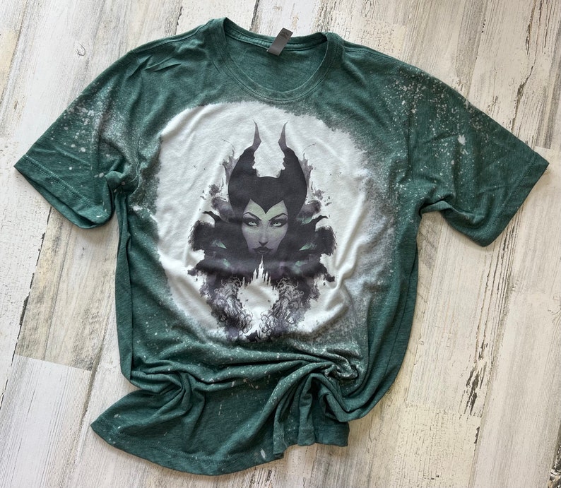 Maleficent bleached tshirt, Villian Evil Purple, Sleeping beauty tee, dark disney villian shirt, diaval shirt, wicked image 3