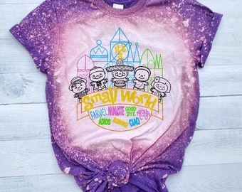 It's a Small World Shirt, WDW Shirt, Disney Park Shirt, Graphic Tee, Magic Kingdom Shirt, Bleached Shirt, Disney Shirt