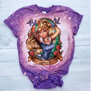 Punk Princess tshirt, bleached princess shirt, kids, black, ariel little mermaid, ariel bleach washed, bleached princess tshirt, toddler Purple