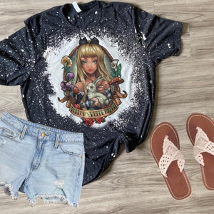 Punk Princess tshirt, bleached princess shirt, kids, black, ariel little mermaid, ariel bleach washed, bleached princess tshirt, toddler Charcoal