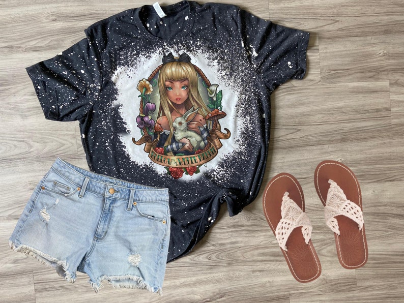 Punk Princess tshirt, bleached princess shirt, kids, black, ariel little mermaid, ariel bleach washed, bleached princess tshirt, toddler Charcoal