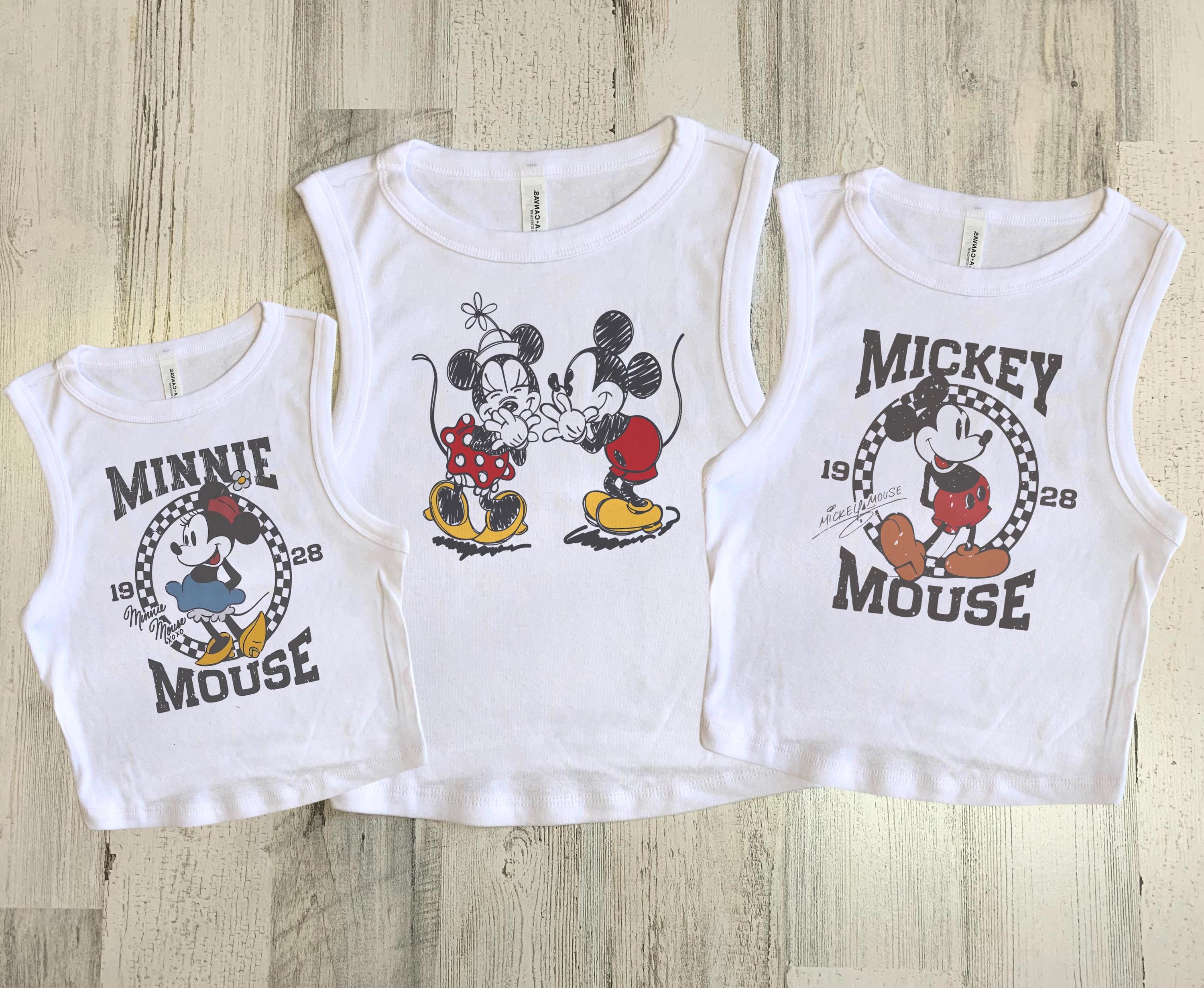 Mouse Crop Tank, Mickey Minnie Womens Tank, Retro Minnie baby tee, Retro Mickey Tank, Love Minnie, Spring Time Minnie