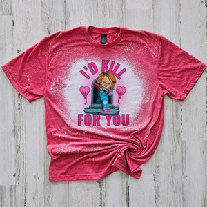 Chucky valentine sweatshirt, Love you sweater, Gothic valentine bleached tee, anti valentine, horror valentine, chucky kill for you shirts
