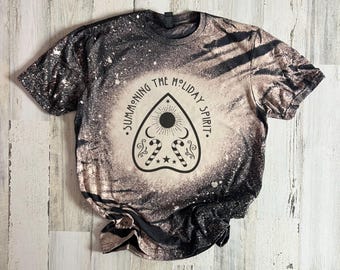 T-shirt van de vakantiegeest oproepen, kerstborrel, kerstmis, horror crop tank, Oracle Mist Candy Cane, donkere kerstcadeau aanwezig