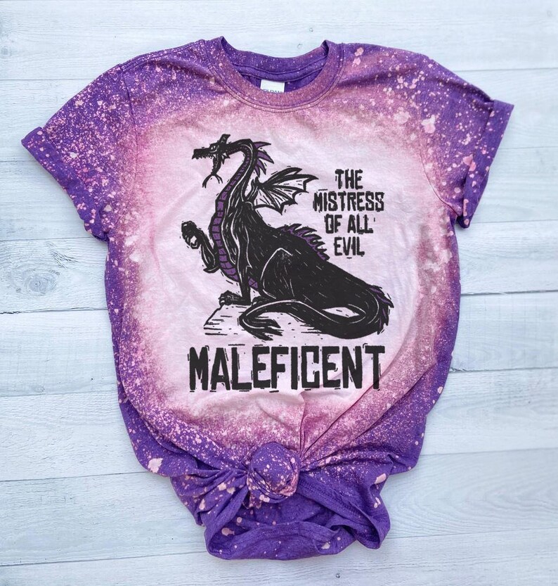 Maleficent bleached tshirt, Villian Evil Purple, Sleeping beauty tee, dark disney villian shirt, diaval shirt, wicked image 8