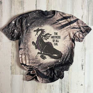 Maleficent bleached tshirt, Villian Evil Purple, Sleeping beauty tee, dark disney villian shirt, diaval shirt, wicked image 4