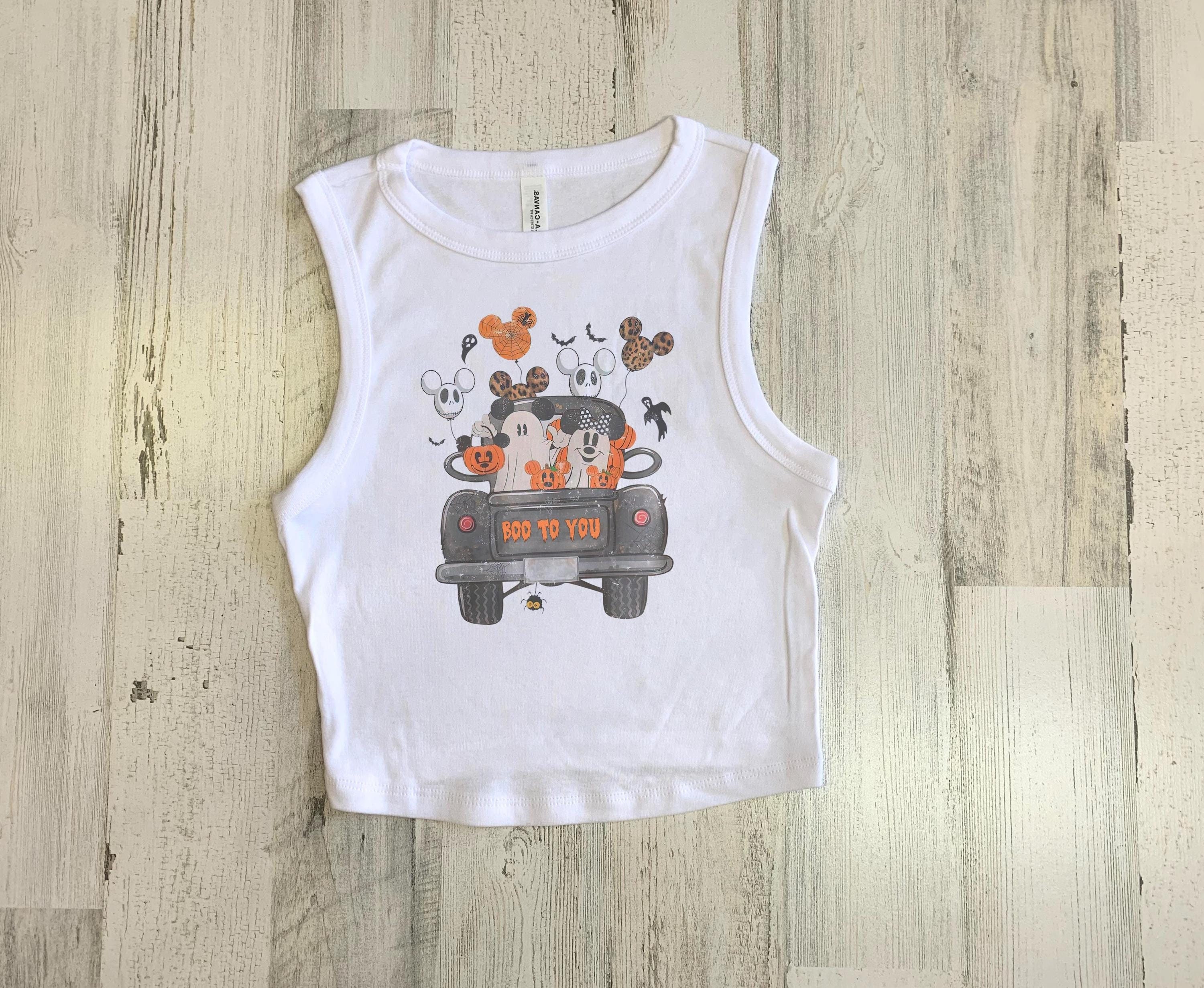 Boo to you Disney Crop Tank, Halloween Not So Scary Party, Spooky Ghost Mickey Minnie Crop Tank, Disneyworld Halloween Tshirt
