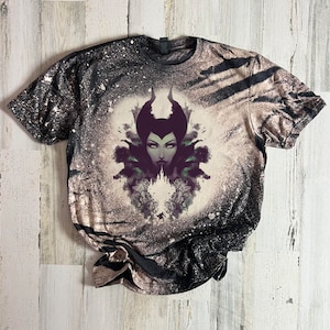 Maleficent bleached tshirt, Villian Evil Purple, Sleeping beauty tee, dark disney villian shirt, diaval shirt, wicked