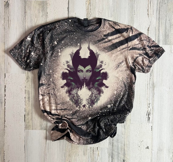 Maleficent bleached tshirt, Villian Evil Purple, Sleeping beauty tee, dark disney villian shirt, diaval shirt, wicked