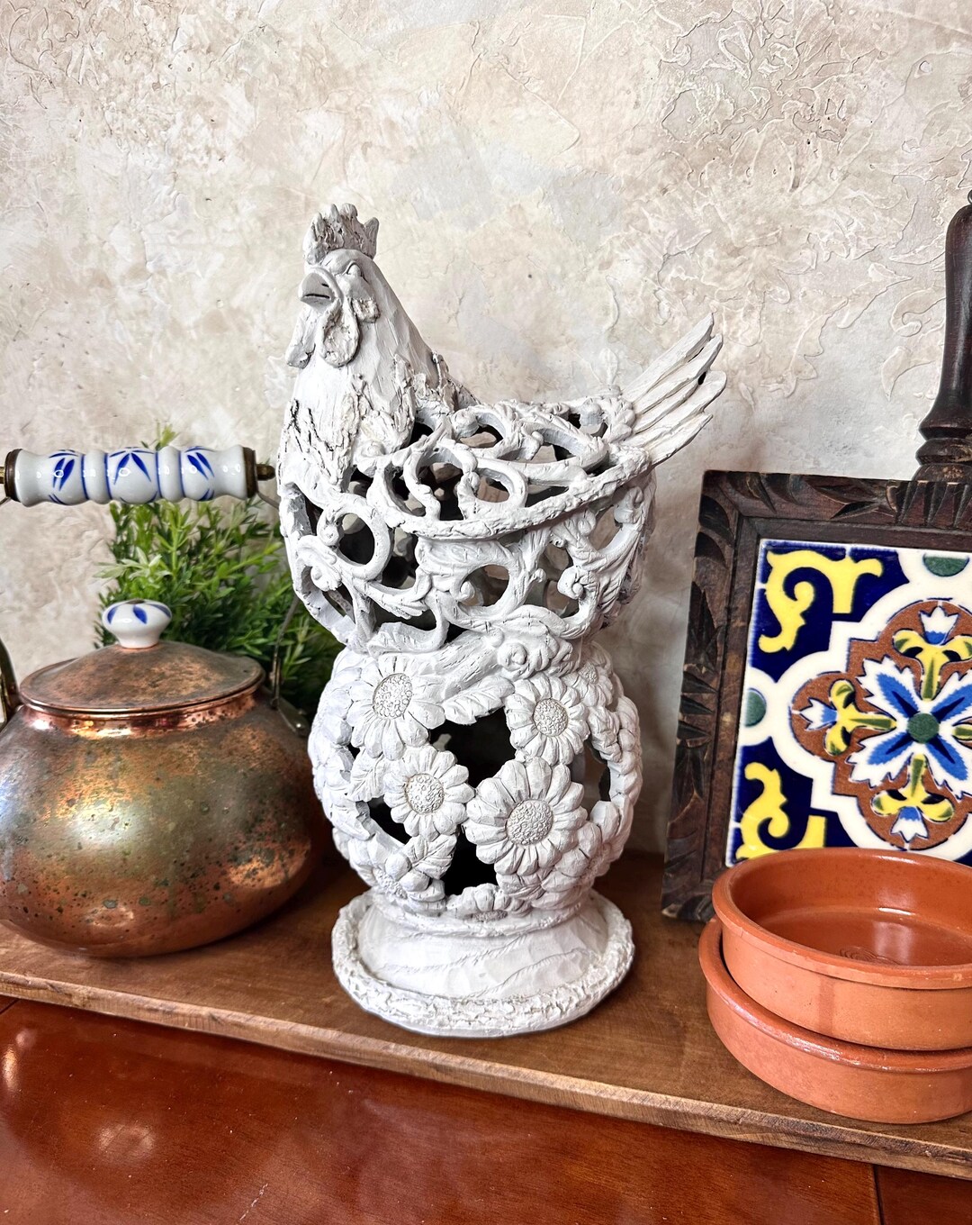 Rooster Statue/farmhouse Rooster Chicken Decor/rooster Figurine/rooster ...