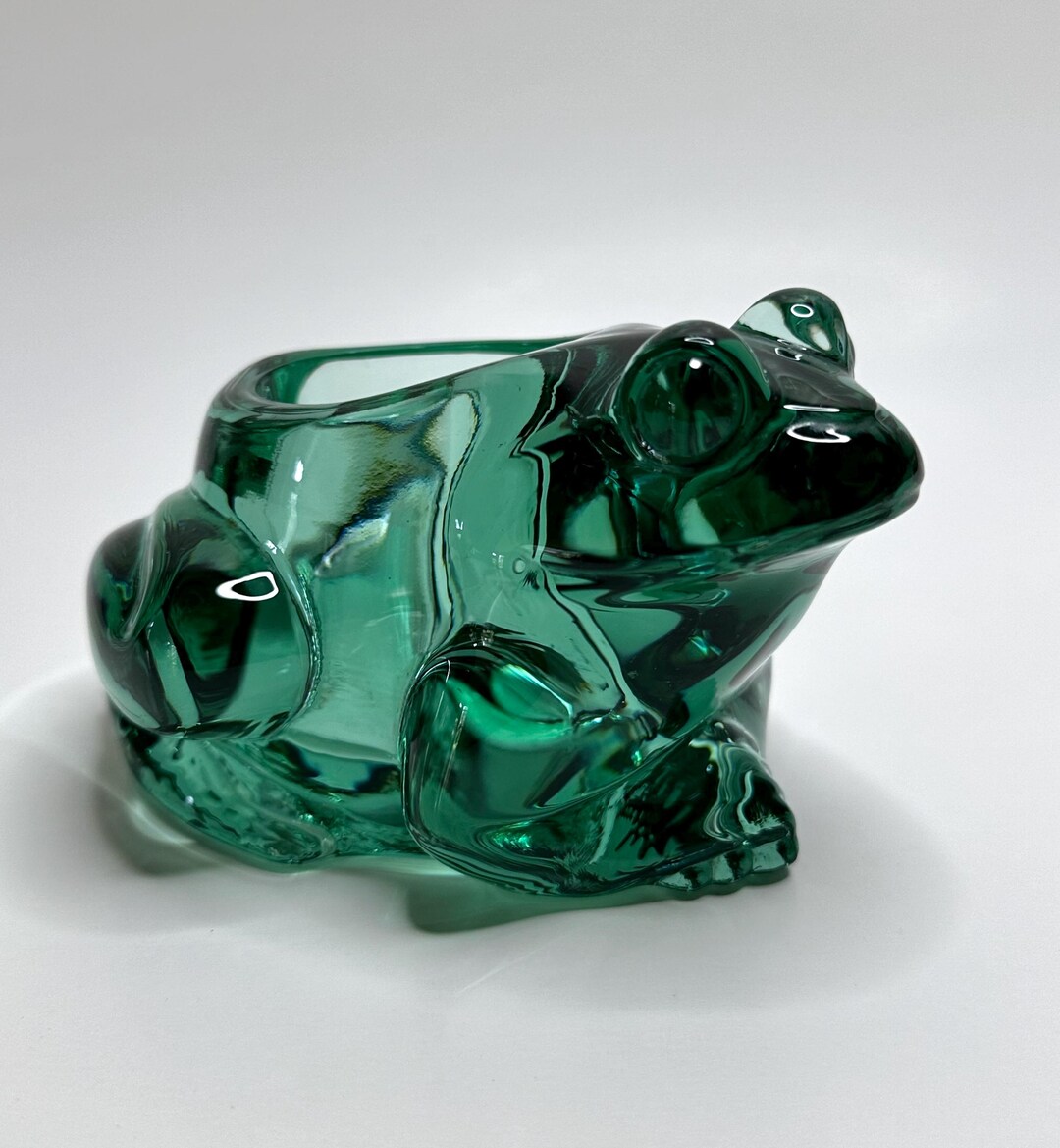 Vintage Indiana Glass Green Frog Votive|green Glass Frog Votive Candle ...