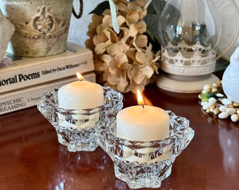 Vintage Lausitzer Crystal Glass Votive | Crystal Glass Candle Holder | Crystal Glass Candlestick Holder | Crystal Votive | Made in German
