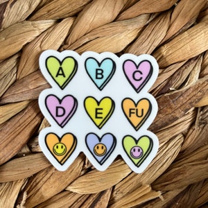 ABCDEFU Valentine Heart sticker