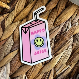 Y2K Happy Juice | 2000s Stickers | Y2K Sticker Set | 2000s Sticker Pack | Y2K Inspired Stickers | Y2K Aesthetic Stickers | Vinyl Stickers