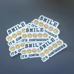 Smiley Face Sticker, Holographic Stickers, Vinyl Stickers, WaterBottle Stickers, Hydroflask Sticker, Waterproof Stickers, Laptop sticker,Y2K