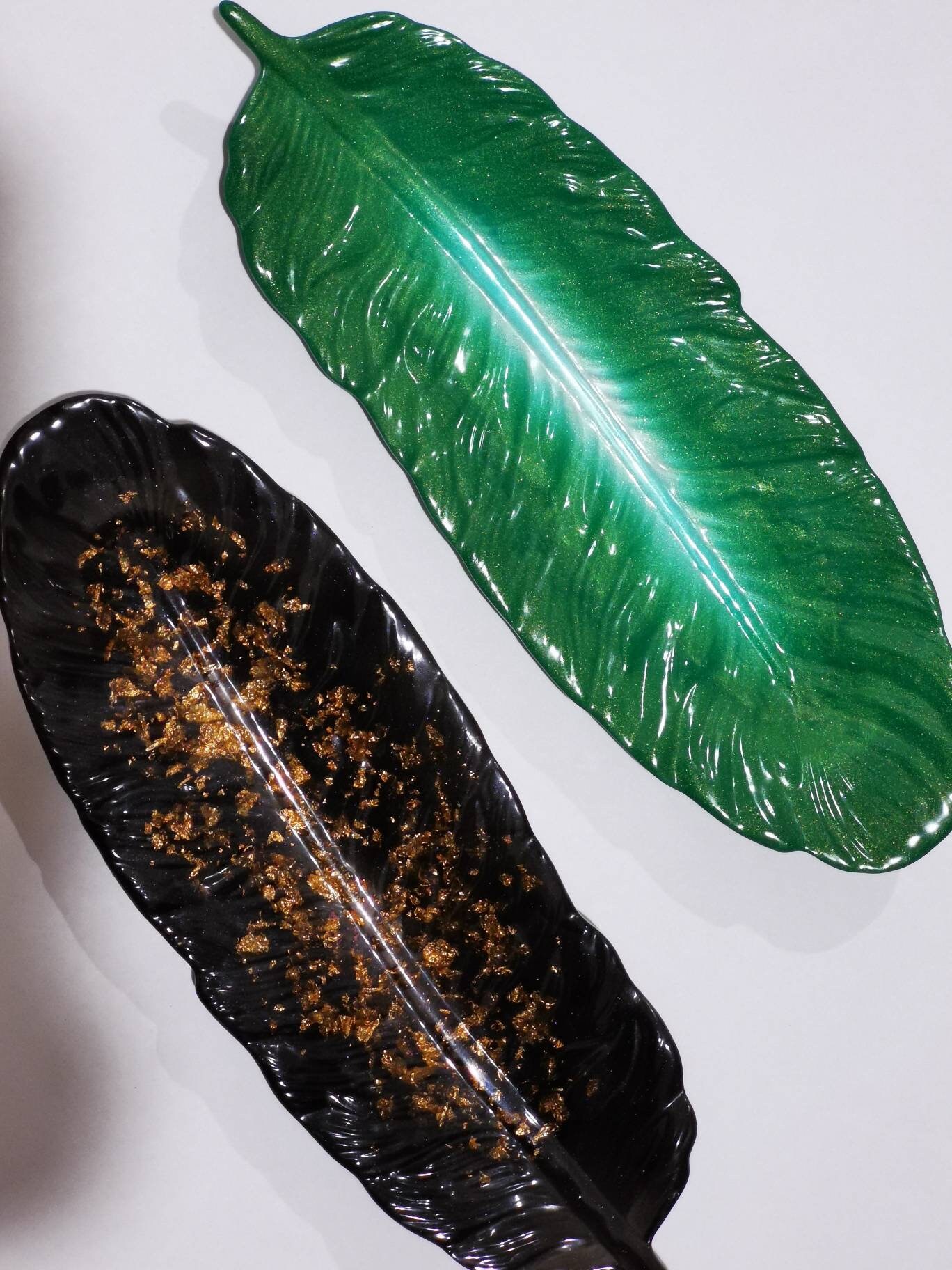 Decorative Resin Feather Tray Etsy