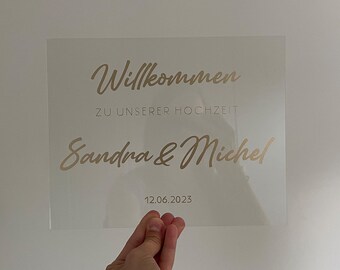 Barre personnalisée Willkommensschild Hochzeit verschiedene Größen