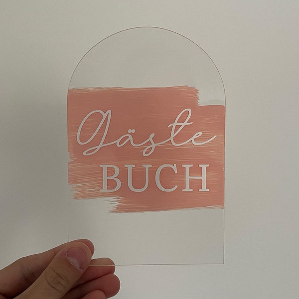 Gästebuch Aufsteller Schild Hochzeit Taufe Acrylic Plexiglas