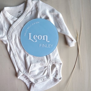 Personalisiertes Geburtsschild Name Ankündigung 15cm Acrylic Geburt Geschenk