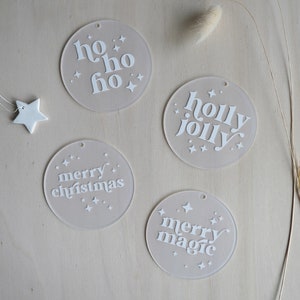 Weihnachtsbaum Schmuck personalisiert Christbaum Tannenbaum Deko Aufhänger Acrylique 4 pièces