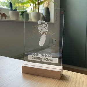 Baby Fußabdruck Aufsteller Erinnerung Geburtsgeschenk Acrylic