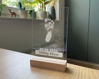 Baby Fußabdruck Aufsteller Erinnerung Geburtsgeschenk Acrylic