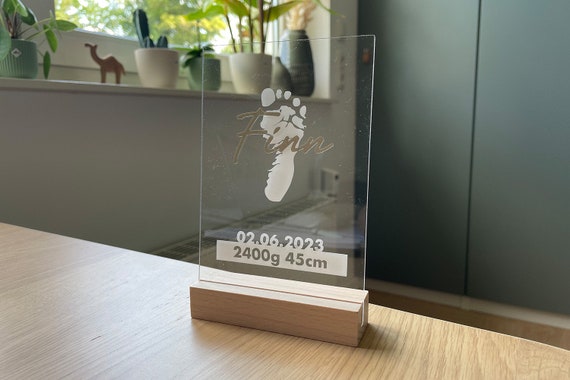 Baby Fußabdruck Aufsteller Erinnerung Geburtsgeschenk Acrylic