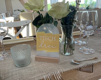 Personalisierbare Tischnummern Tischaufsteller Bogen Acrylic Hochzeit Geburtstag