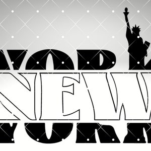 New York City Skyline SVG, NYC Svg, Wolkenkrabber Svg, New York City Clipart, Bestanden voor Cricut, Cut Files Voor Silhouet, Png, Vector