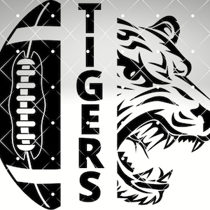 Tiger svg, Tiger silhouette, Tiger football svg, Tiger head svg, Tiger face svg, Louisiana University Tigers LSU, Cut Files and Printables