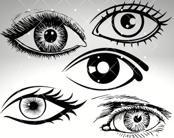 Può includere: Cinque illustrazioni in bianco e nero di occhi umani. Ogni occhio è disegnato in uno stile diverso, con diversi livelli di dettaglio. Gli occhi sono tutti chiusi e le ciglia sono prominenti.